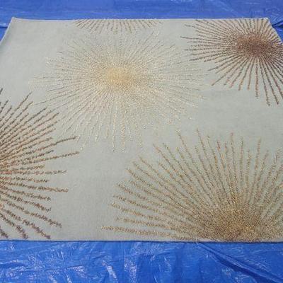 Rug 32
Teal and tan gold accent starburst textured rug 8 x 10 
$499