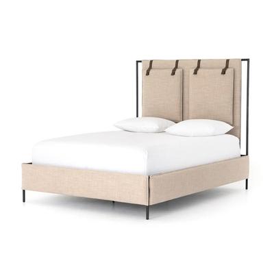 Bed 2
Luxury Leigh Queen linen and  leather buckle detail. 
Overall Dimensions: 65.00"w x 84.50"d x 60.25"h
Orig $ 2,499...