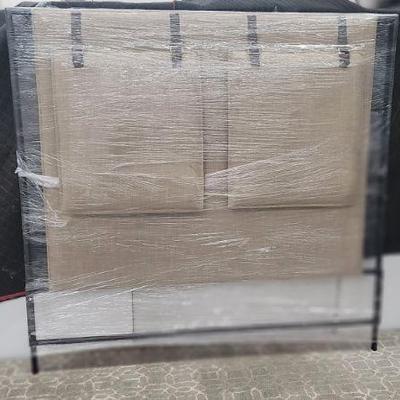 Bed 2
Luxury Leigh Queen linen and  leather buckle detail. 
Overall Dimensions: 65.00"w x 84.50"d x 60.25"h
Orig $ 2,499...