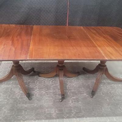 Authentic Georgian mahogany pedestal table C  1840 
afamado87
Attachments
Mon, Nov 29, 10:35 AM
to me
H 28.5"  W 82.5"  D...