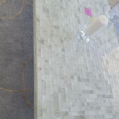 Marble tile coffee table chrome legs
$649
