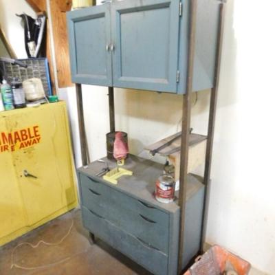 Woodshop Storage Cabinet with Double Door and Drawer System (No Contents)