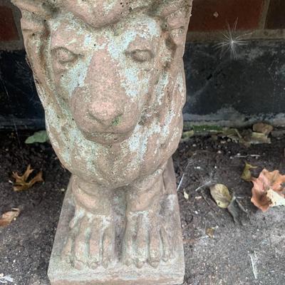 nice vintage cement garden bench with lion legs
