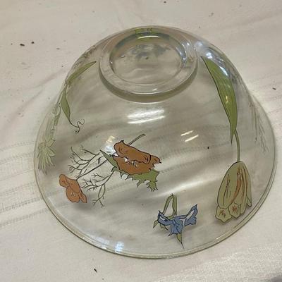 Vintage Glass Chip and Dip Bowl with Matching Serving Bowl