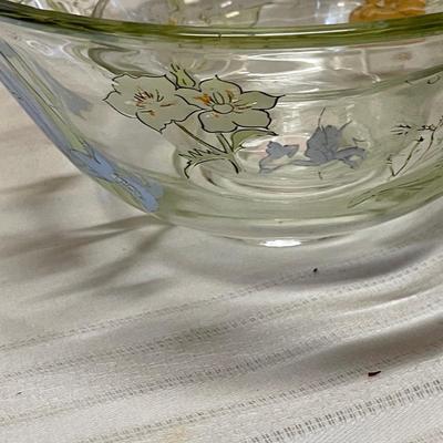 Vintage Glass Chip and Dip Bowl with Matching Serving Bowl