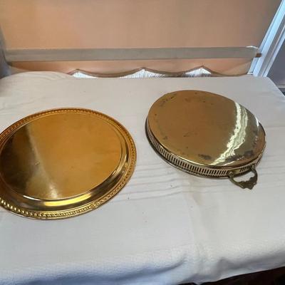 Two Vintage Brass Trays