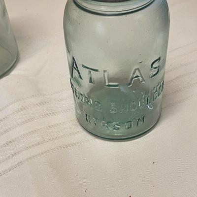 Vintage Blue Ball Mason Jars and One Vintage Atlas Blue Mason Jars