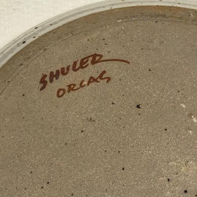Three Vintage Stoneware Plates