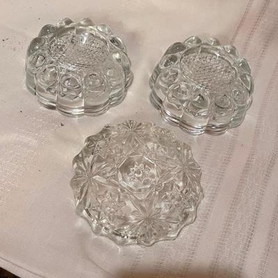 Three Vintage Crystal Votive Candle Holders