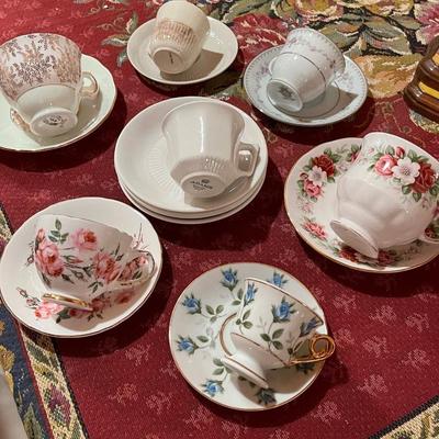 Vintage 7 Piece Set of Collectible Demitasse Cups and Saucers