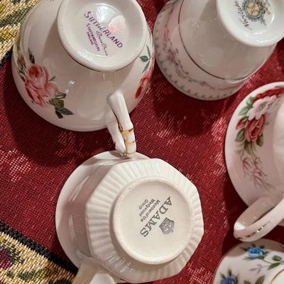 Vintage 7 Piece Set of Collectible Demitasse Cups and Saucers