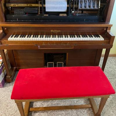 Waltham upright player piano - full working order