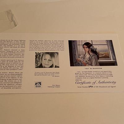 1992 Patti Bannister "Lily" Certified Print
