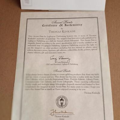 LOT 55 FRAMED THOMAS KINKAID WITH AUTHENTICITY