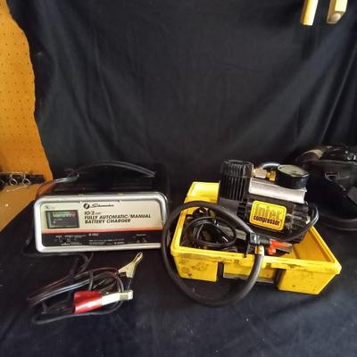 LOT 11 INTERCOMPRESSOR AND SCHUMACHER BATTERY CHARGER