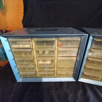 LOT 19 TWO METAL ORGANIZERS AND HARDWARE