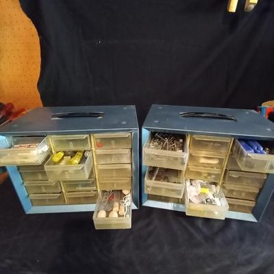 LOT 19 TWO METAL ORGANIZERS AND HARDWARE