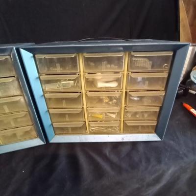 LOT 19 TWO METAL ORGANIZERS AND HARDWARE
