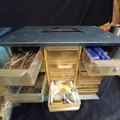 LOT 19 TWO METAL ORGANIZERS AND HARDWARE