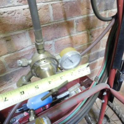 Acetylene Gas Gauges, Hose and Hand Torch includes Tank Caddy