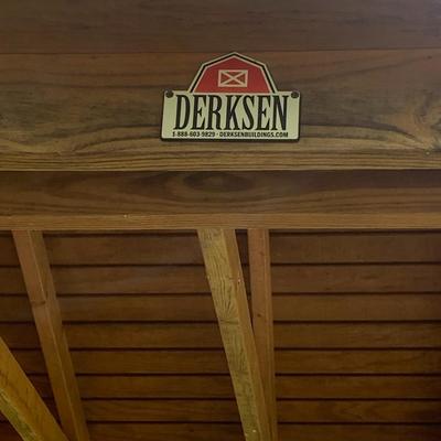 very nice treated wood Derkson gazebo w/ built in benches and metal roof.