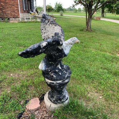 Vintage Eagle concrete yard or garden statue.