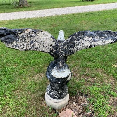 Vintage Eagle concrete yard or garden statue.