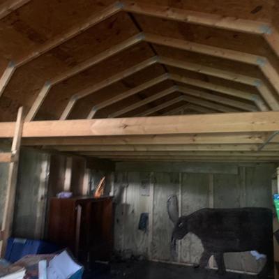 Large storage shed or tiny house shell with 2 lofts