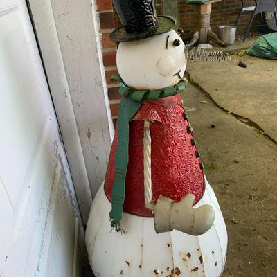 Vintage Metal Snowman 36" tall