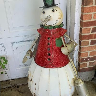 Vintage Metal Snowman 36" tall