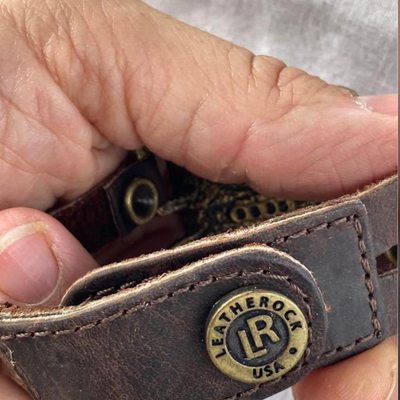 leather banding with green leatherock usa