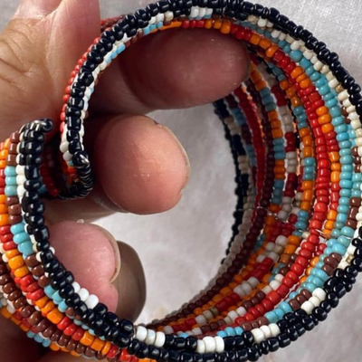 Jewelry, bracelet, Beaded, stretch bracelet, multicolored, chunkyï¿¼
