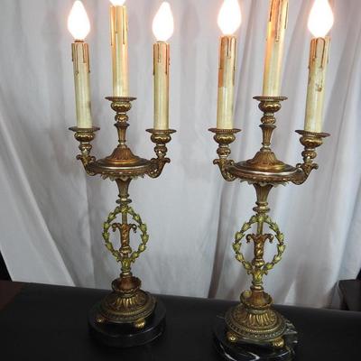 Pair of Vintage  bronze candelabra
