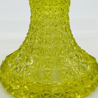 Yellow Lattice ~ Vaseline/Uranium ~ Footed Glass Bowl