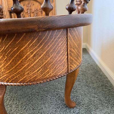 Unusual Oak Oval settee/ bench