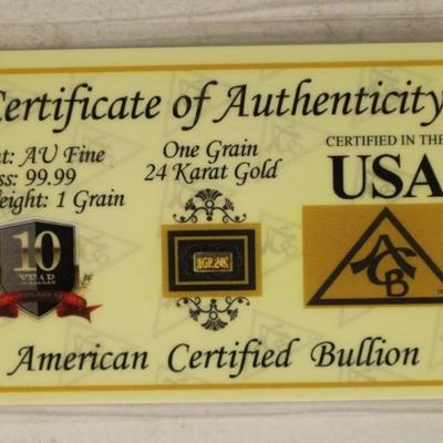 One grain 24Kt gold Bullion
