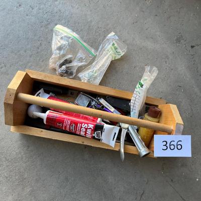 Wood Tool tote with stuff