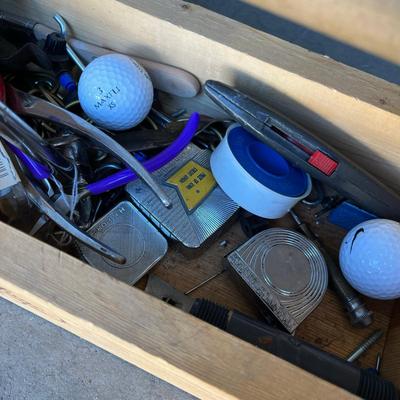 Wood Tool tote with stuff