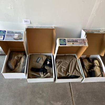 Two sets of boots & Two Waders