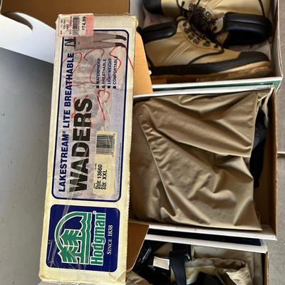 Two sets of boots & Two Waders