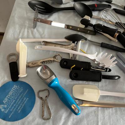Flat of kitchen utensils