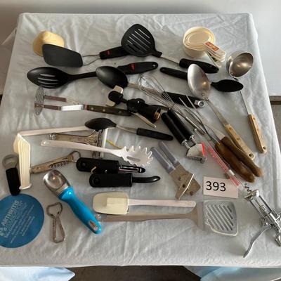 Flat of kitchen utensils