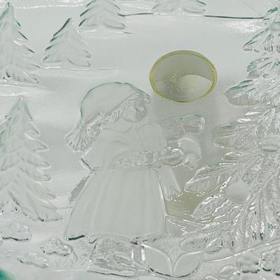 MIKASA ~ Green Frosted ~ Winter Christmas Ruffle Candy Dish