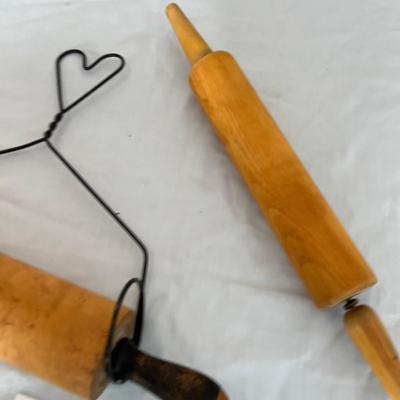 Antique Rolling pins w/ wall hanger