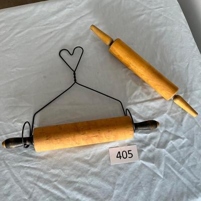 Antique Rolling pins w/ wall hanger