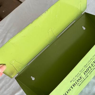 Jadeite color vintage Montrose Implement Co.  Mail Box