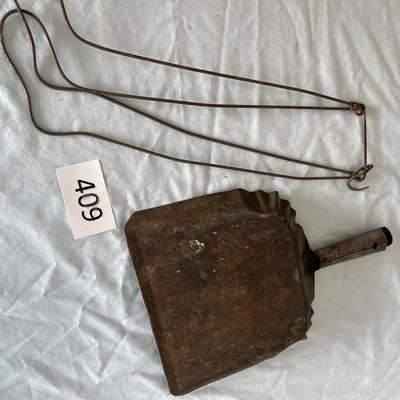Antique dust pan & sock stretchers