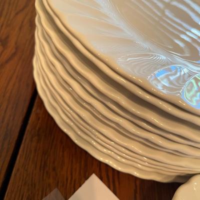 White Swirl Porcelain dinnerware grouping