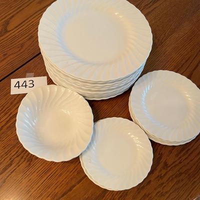 White Swirl Porcelain dinnerware grouping