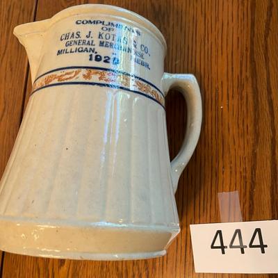 RED WING Stoneware Spatter Band Advertising Pitcher